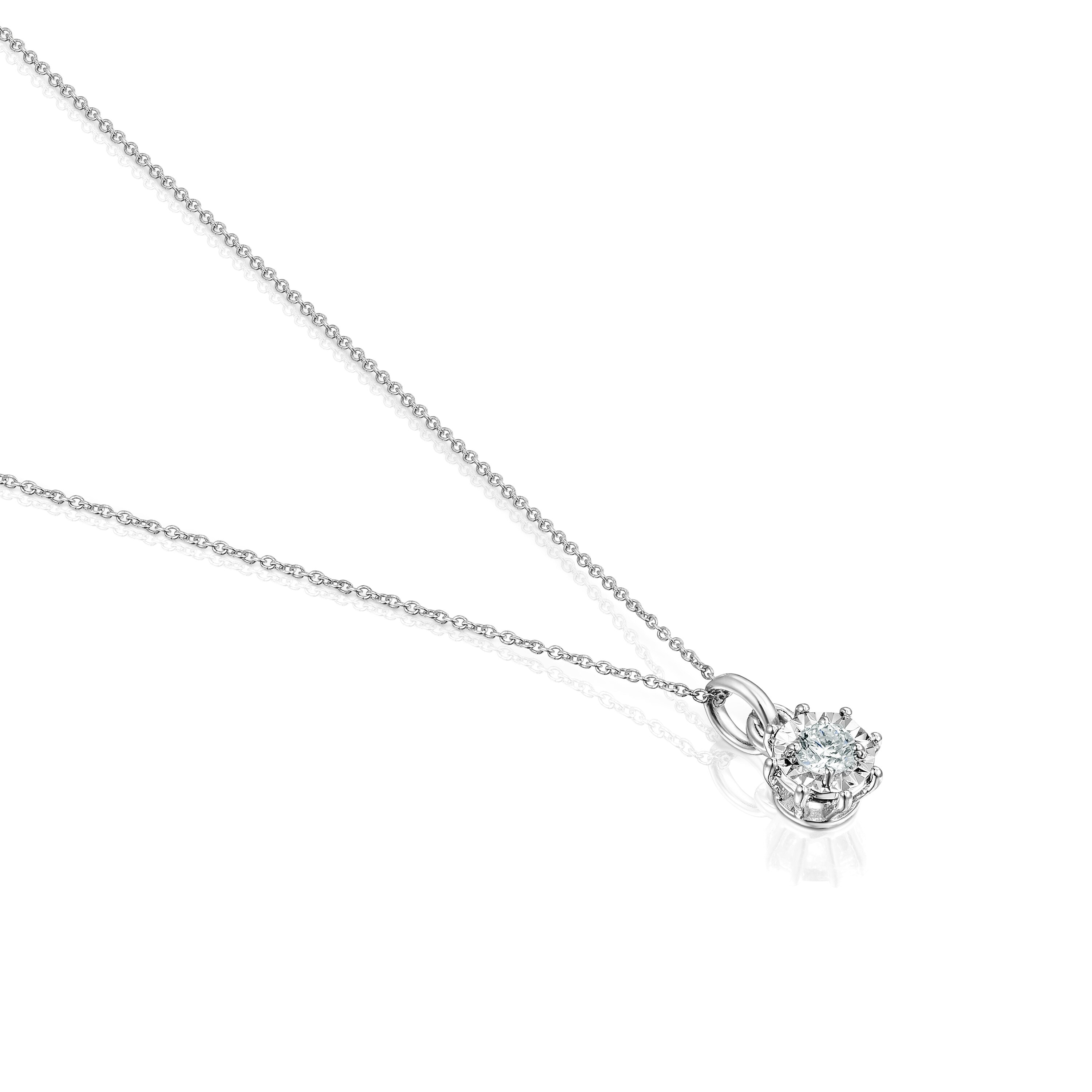 18K White gold Les Classiques Necklace with medium Diamond rosette