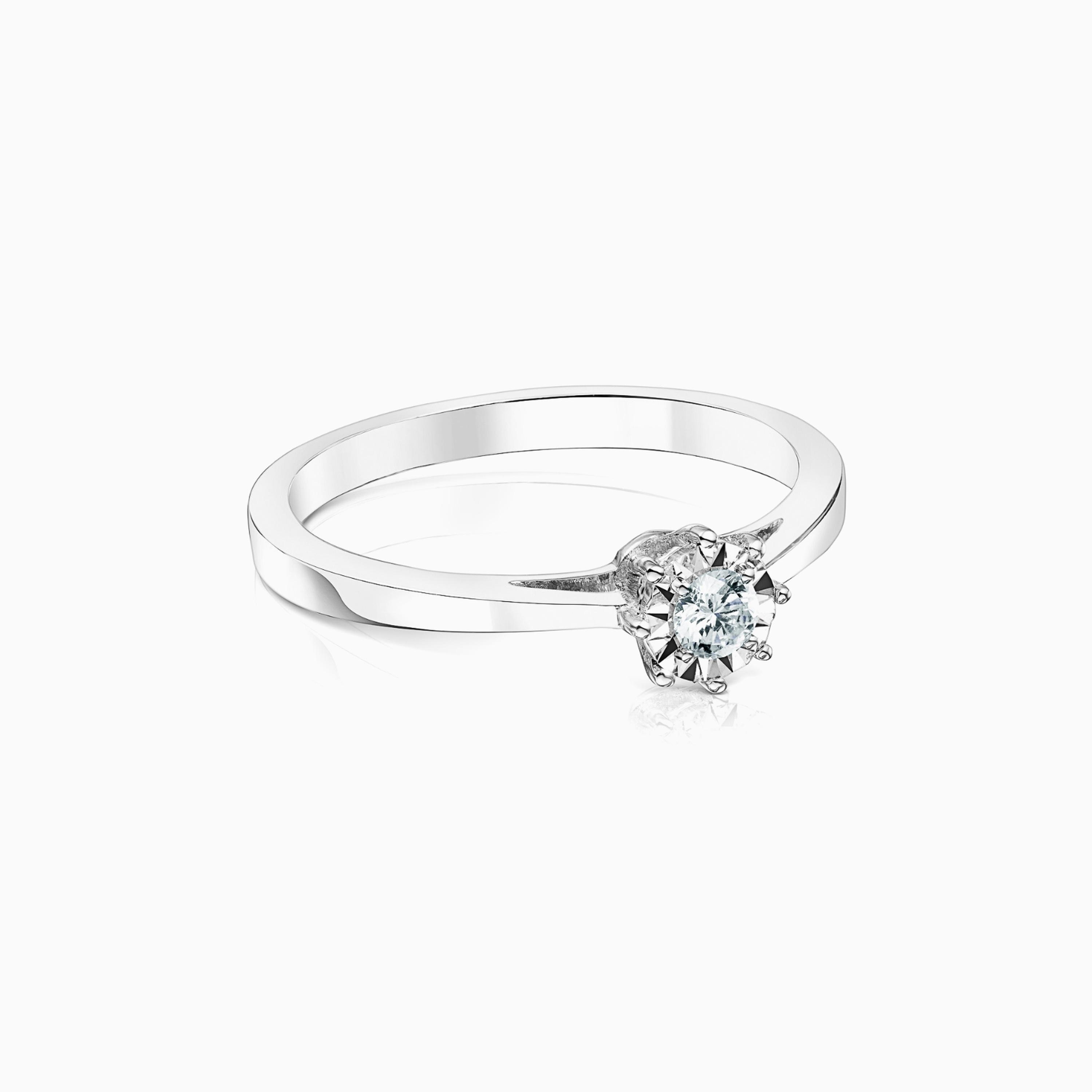 18K white gold TOUS Les Classiques Ring with small Diamond rosette. 0,10ct