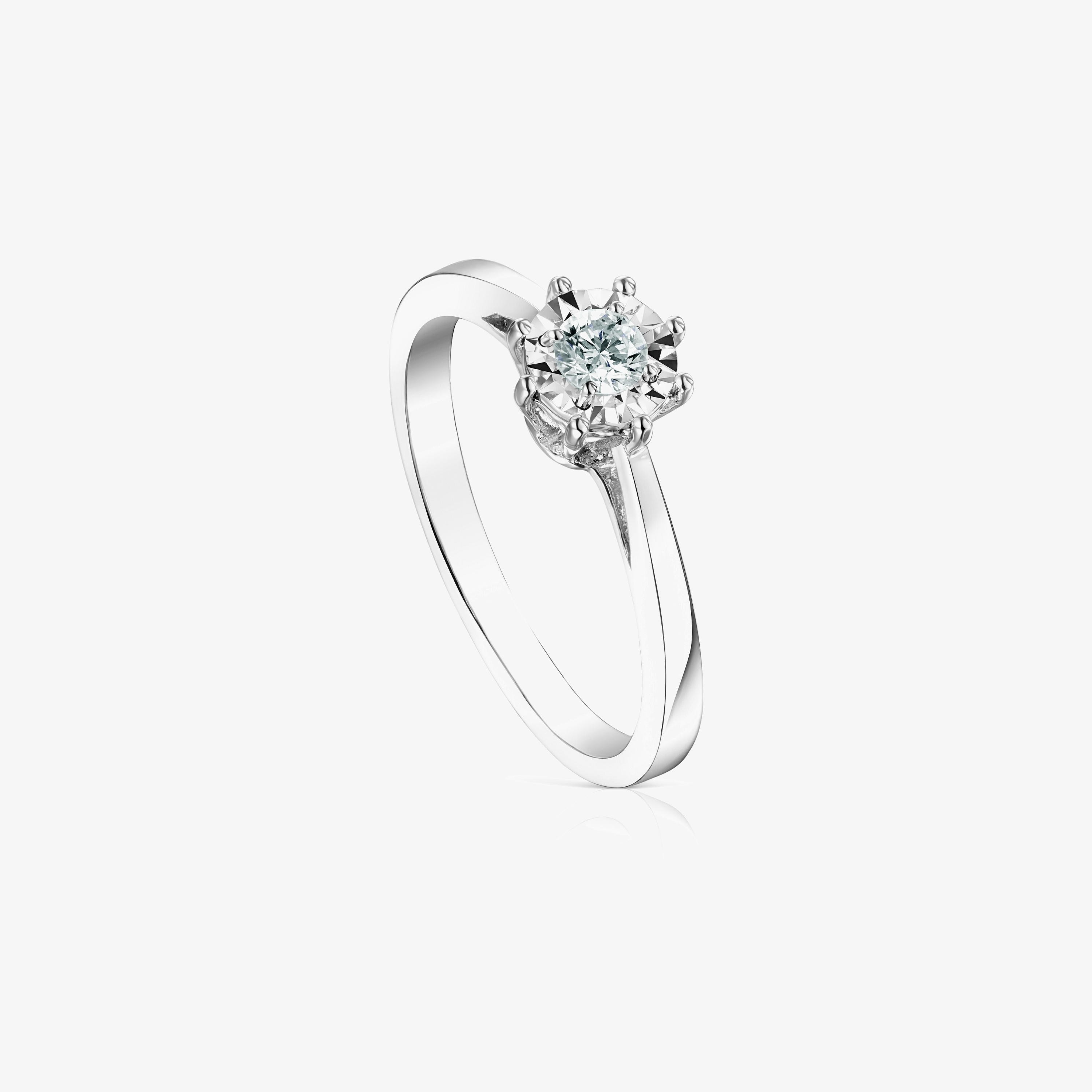 18K white gold TOUS Les Classiques Ring with medium Diamond rosette. 0,15ct