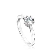 White gold TOUS Les Classiques Ring with medium Diamond rosette 0,15ct