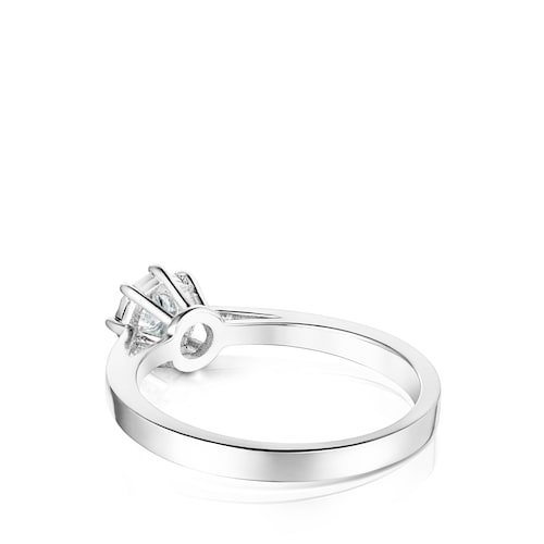 White gold TOUS Les Classiques Ring with medium Diamond rosette 0,15ct