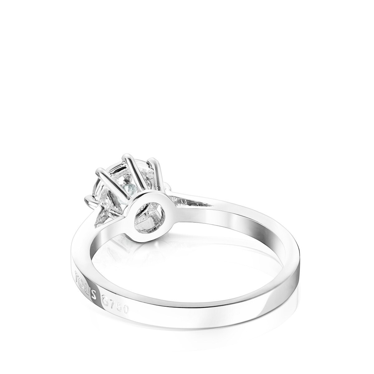 Anillo rosetón grande de oro blanco y diamantes 0,20ct Les Classiques image number 2
