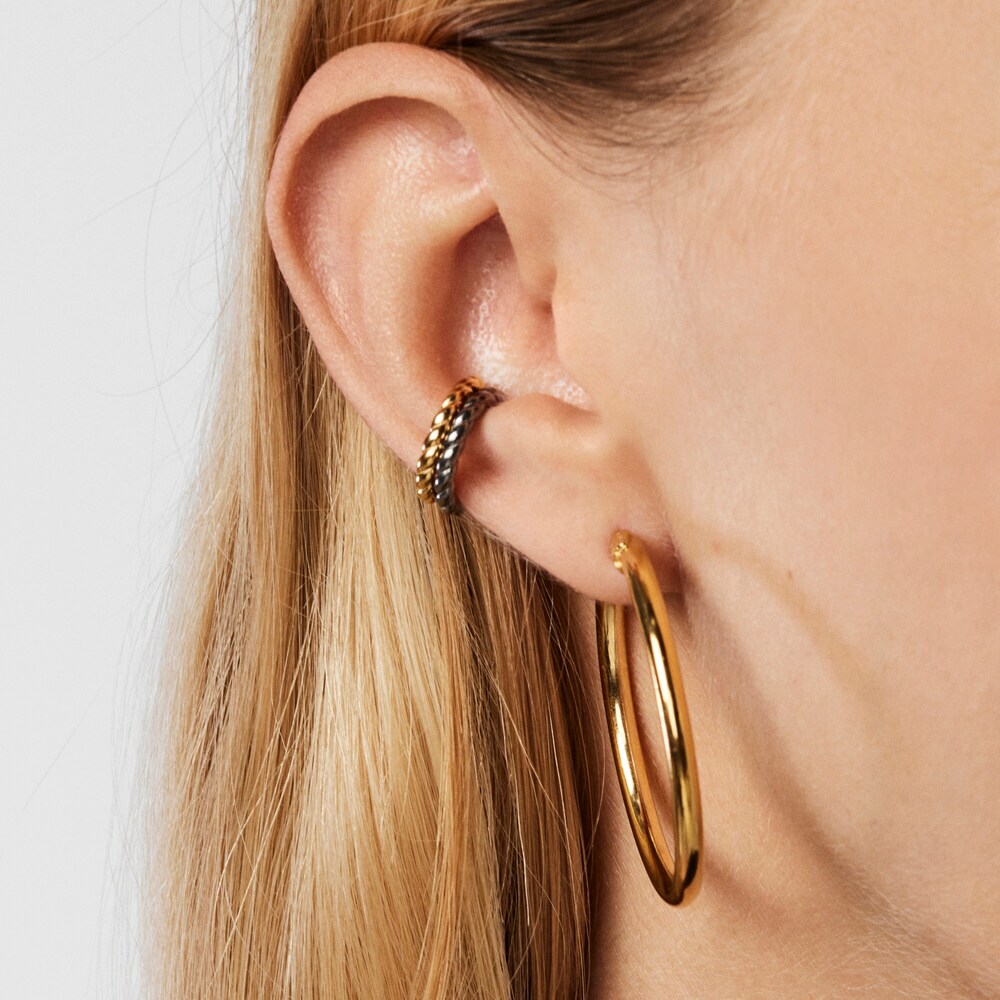 Pack Earcuff Braid em Prata Vermeil e Prata Dark Silver