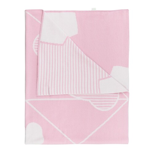 Manta reversible oso geom&eacute;trico Rosa image number 0