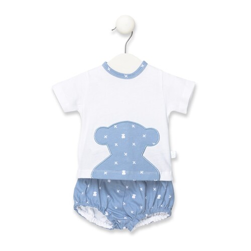 Conjunto camiseta y pololo X Bear Azul celeste image number 0
