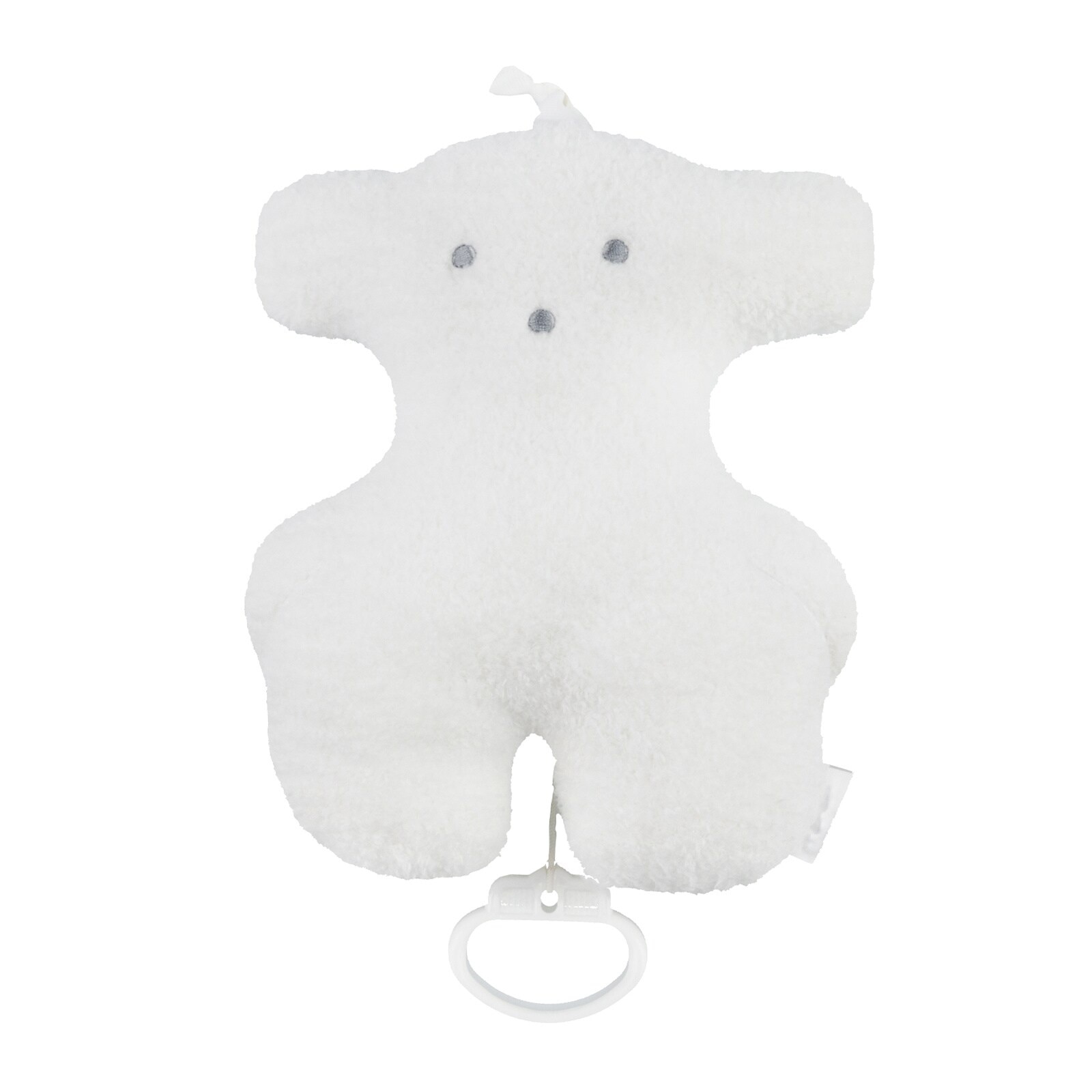 White curly-haired musical bear