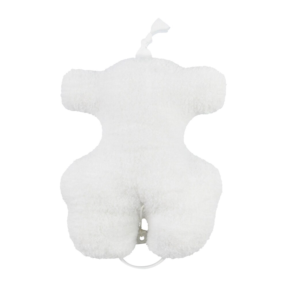 White curly-haired musical bear