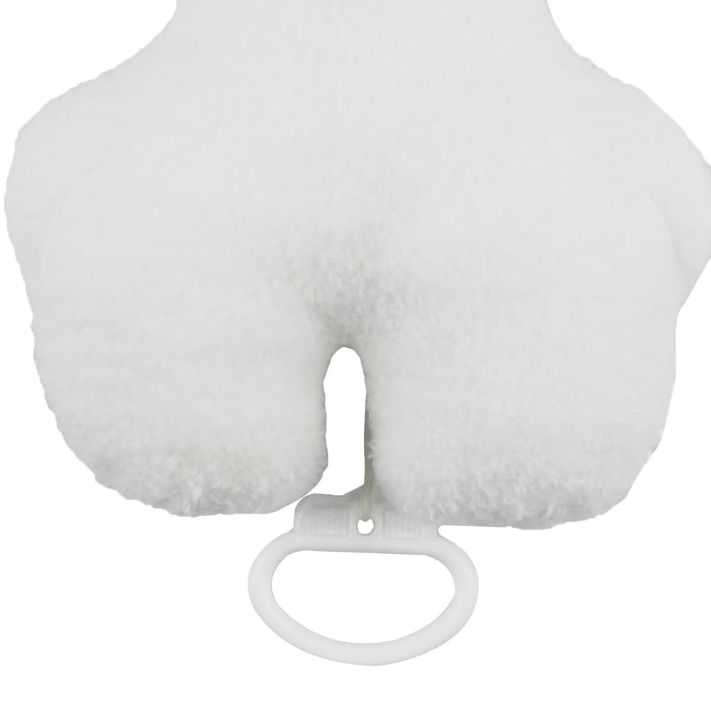 White curly-haired musical bear