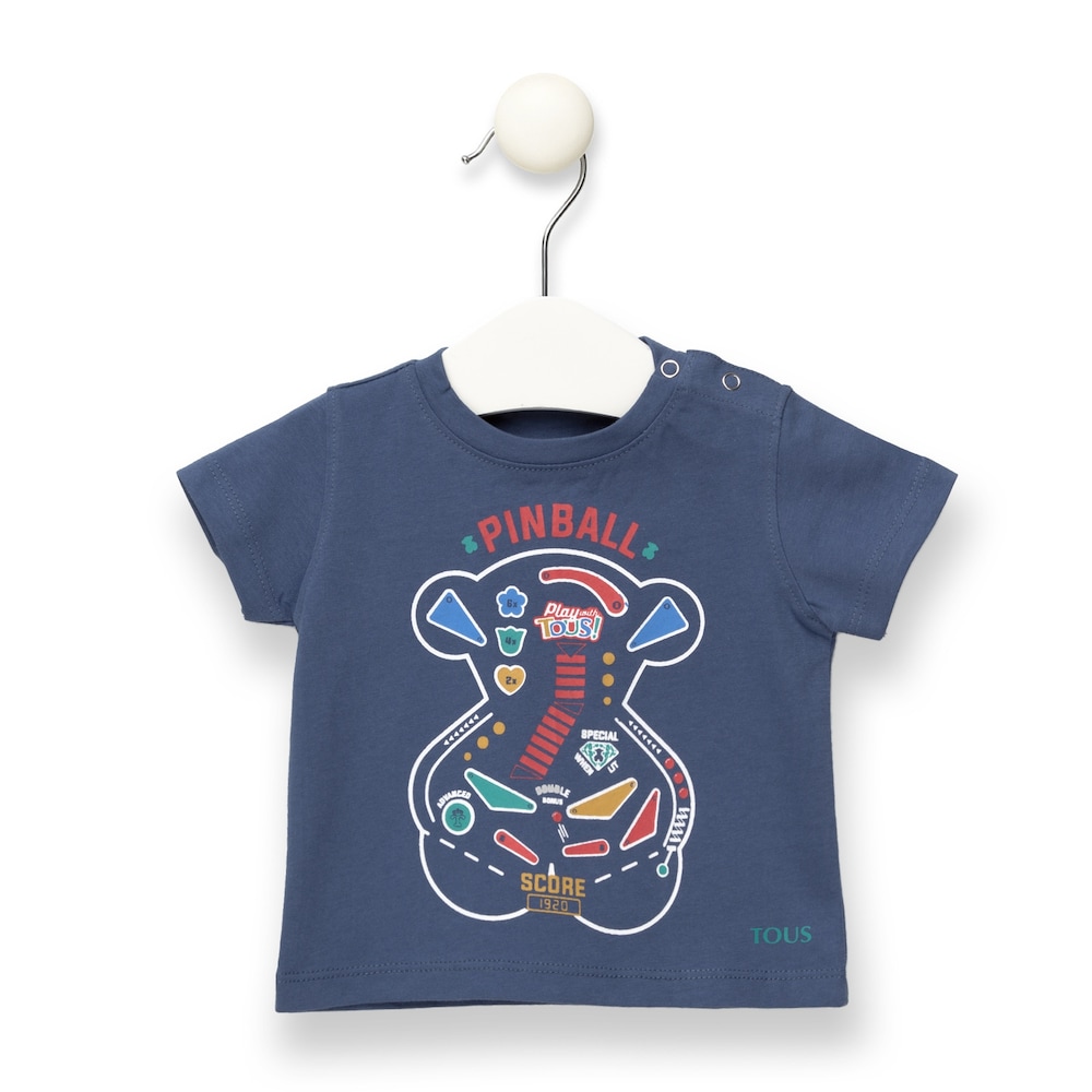 Camiseta M/C oso "Pinball" Azul marino