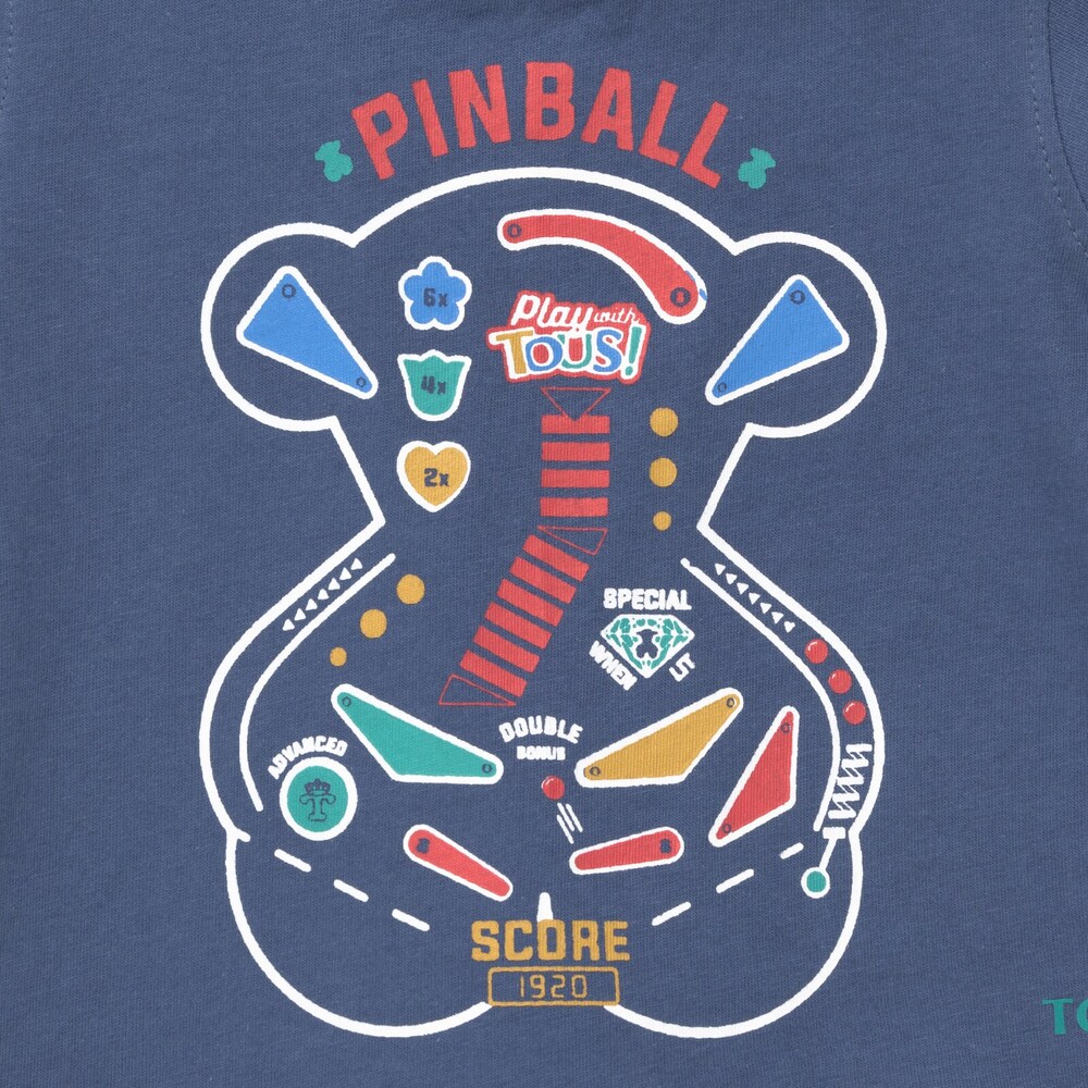 Camiseta M/C oso "Pinball" Azul marino