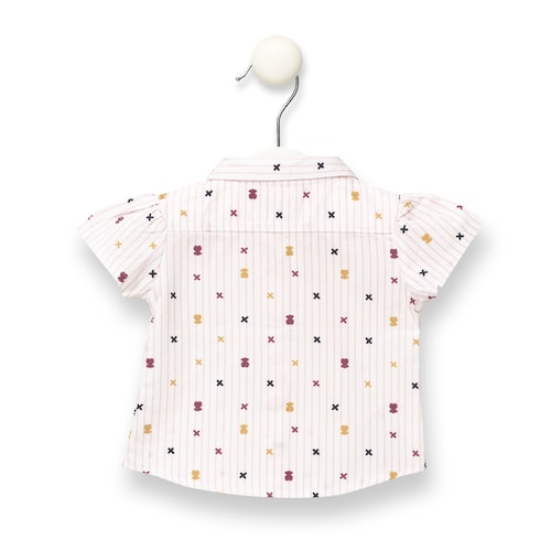 Blusa M/C às riscas XBear Rosa