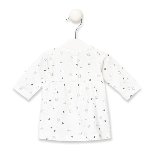 Vestido M/C de corte evasé Light Crudo