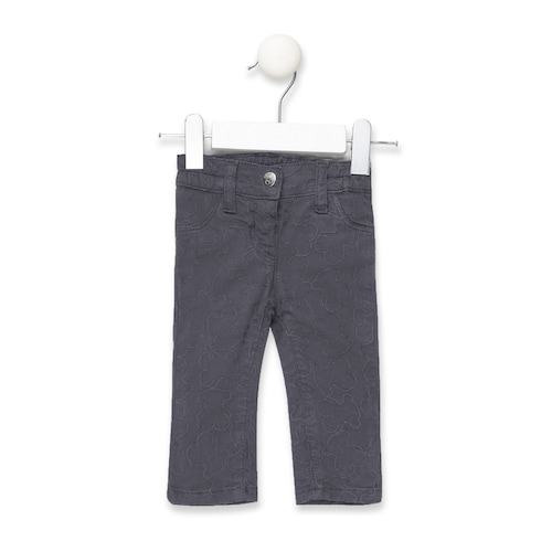 Calças apertadas menina Ursinhos bordados Cinzento