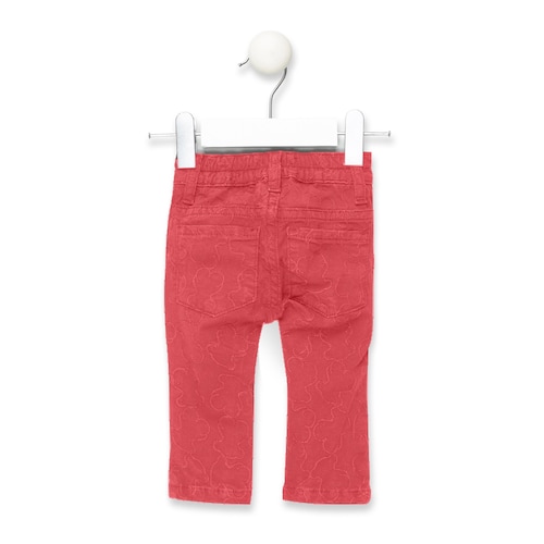 Calças apertadas menina Ursinhos bordados Coral