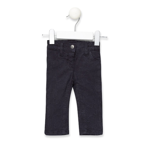 Calças apertadas menina Ursinhos bordados Azul Marinho