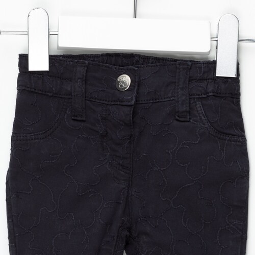 Calças apertadas menina Ursinhos bordados Azul Marinho