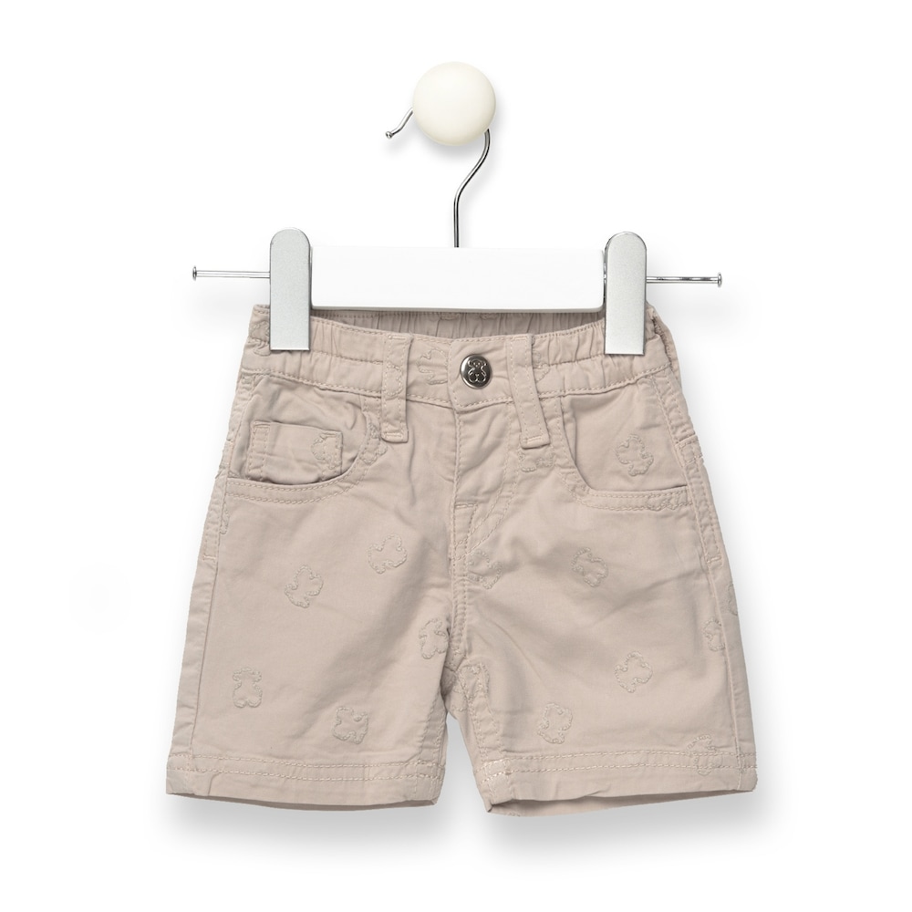 Pantal&oacute;n corto nen multiosos bordadoso Beige
