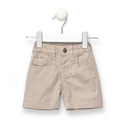 Pantal&oacute;n corto nen multiosos bordadoso Beige
