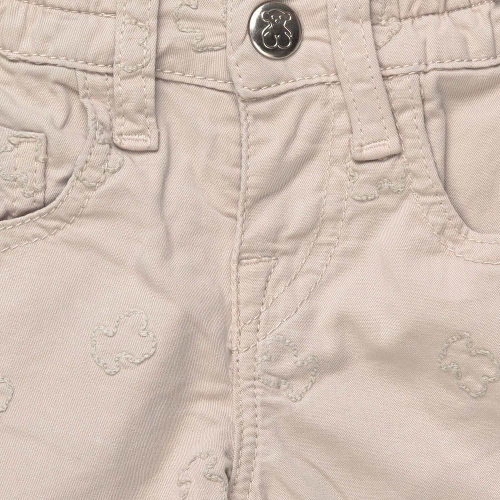 Pantal&oacute;n corto nen multiosos bordadoso Beige