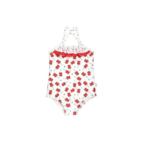 Fato de banho menina al&ccedil;as Urso Chupa-Chupa Branco