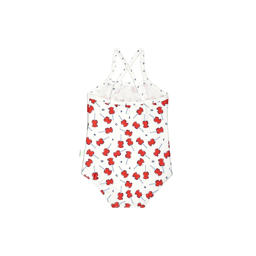 Fato de banho menina al&ccedil;as Urso Chupa-Chupa Branco