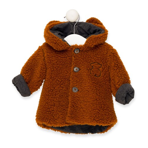 Casaco com capuz de pelo curto Print Cor-de-laranja image number 0