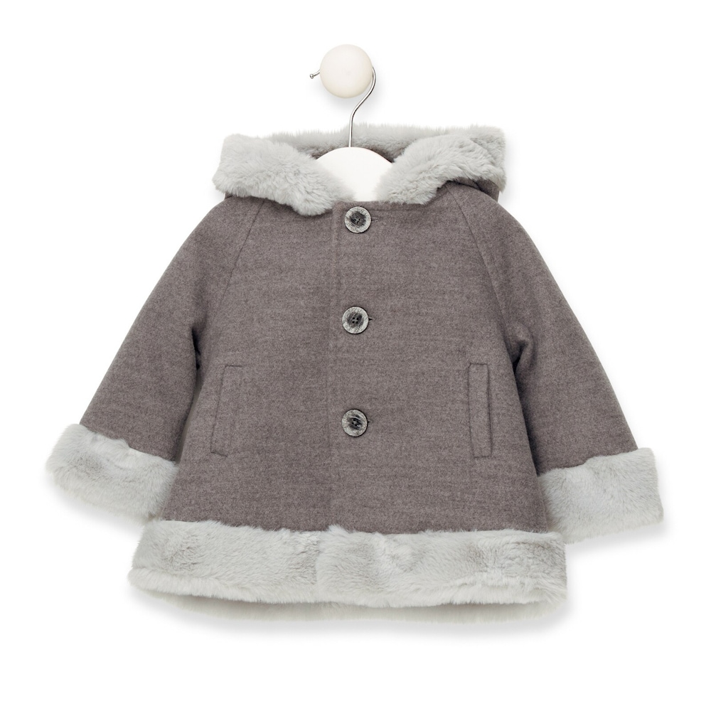 Abrigo con capucha Tul Gris