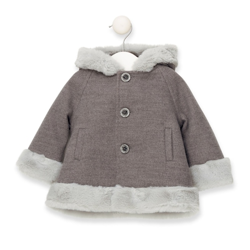 Abrigo con capucha Tul Gris