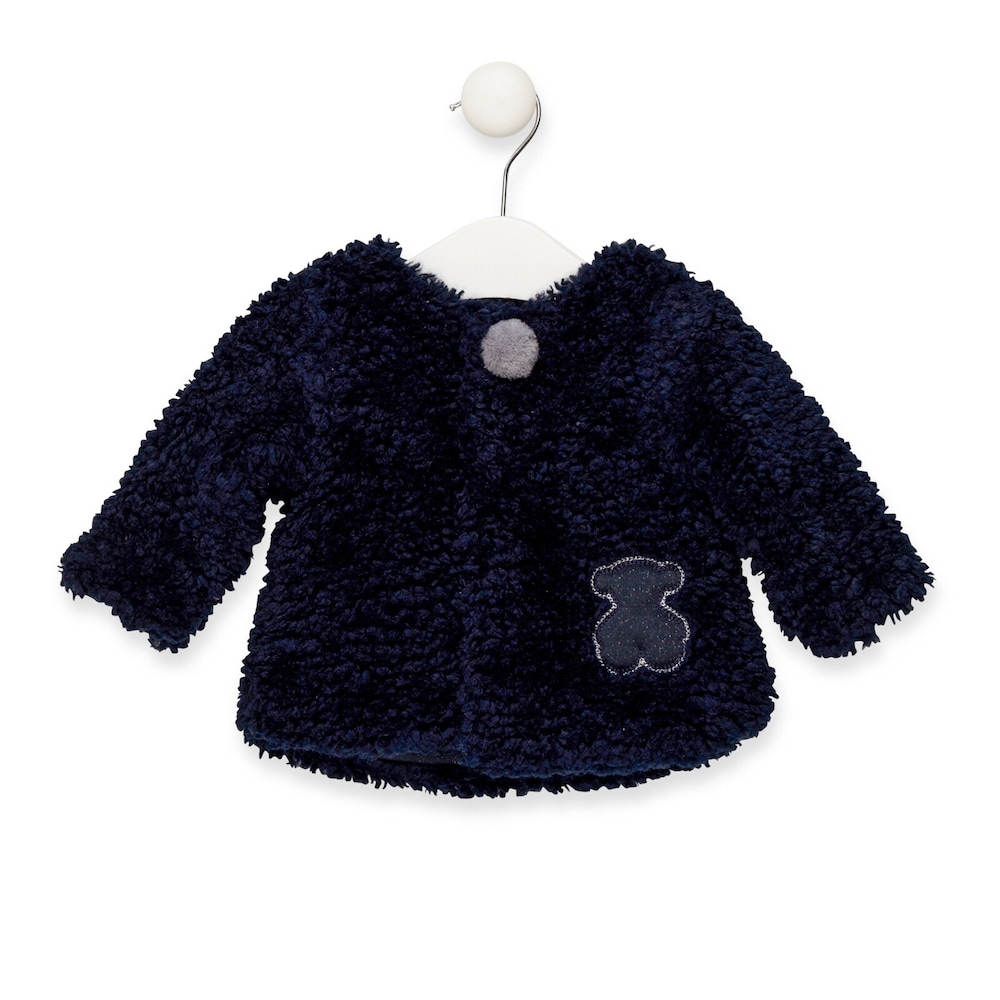 Abrigo de pelo rizado Be Navy Marino