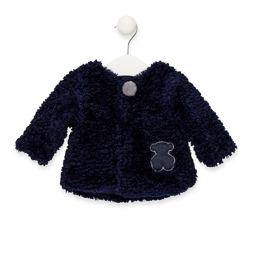 Abrigo de pelo rizado Be Navy Marino