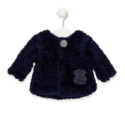 Casaco de pelo encaracolado Be Navy Azul Marinho image number 0