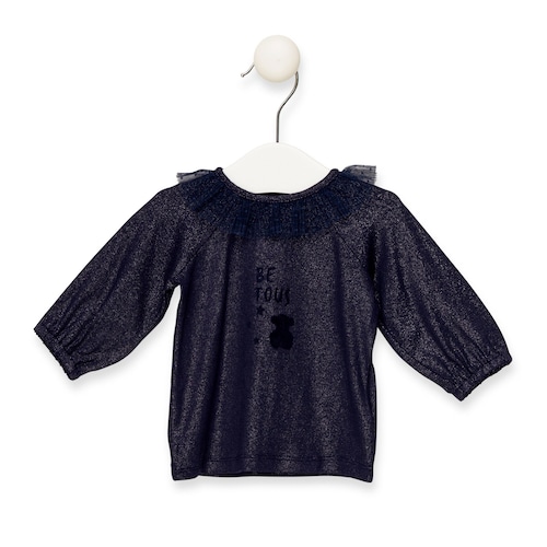 Blusa M/L volante Be Navy Marino image number 0