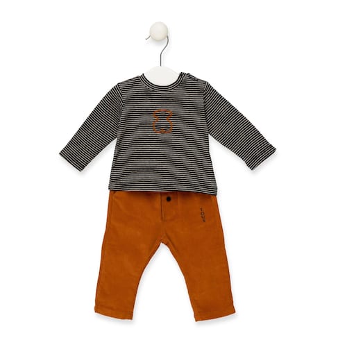 Conjunto camisola e cal&ccedil;as Print Cinzento image number 0