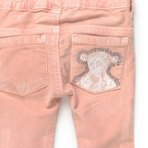 Calças skinny veludo de menina Pant Rosas