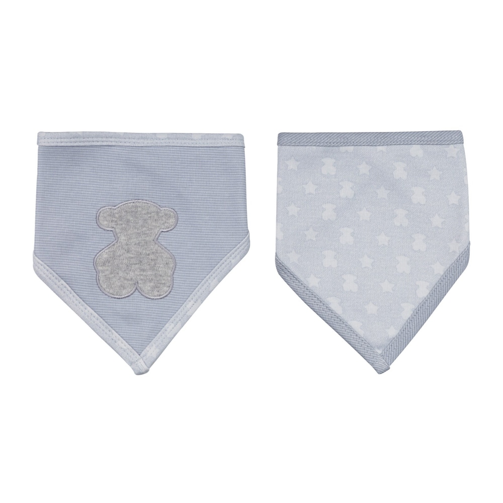 Conjunto dois babetes bandana Multipoints Azul celeste
