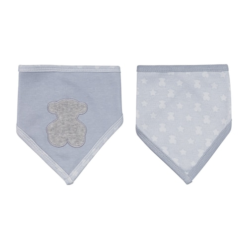 Conjunto dois babetes bandana Multipoints Azul celeste