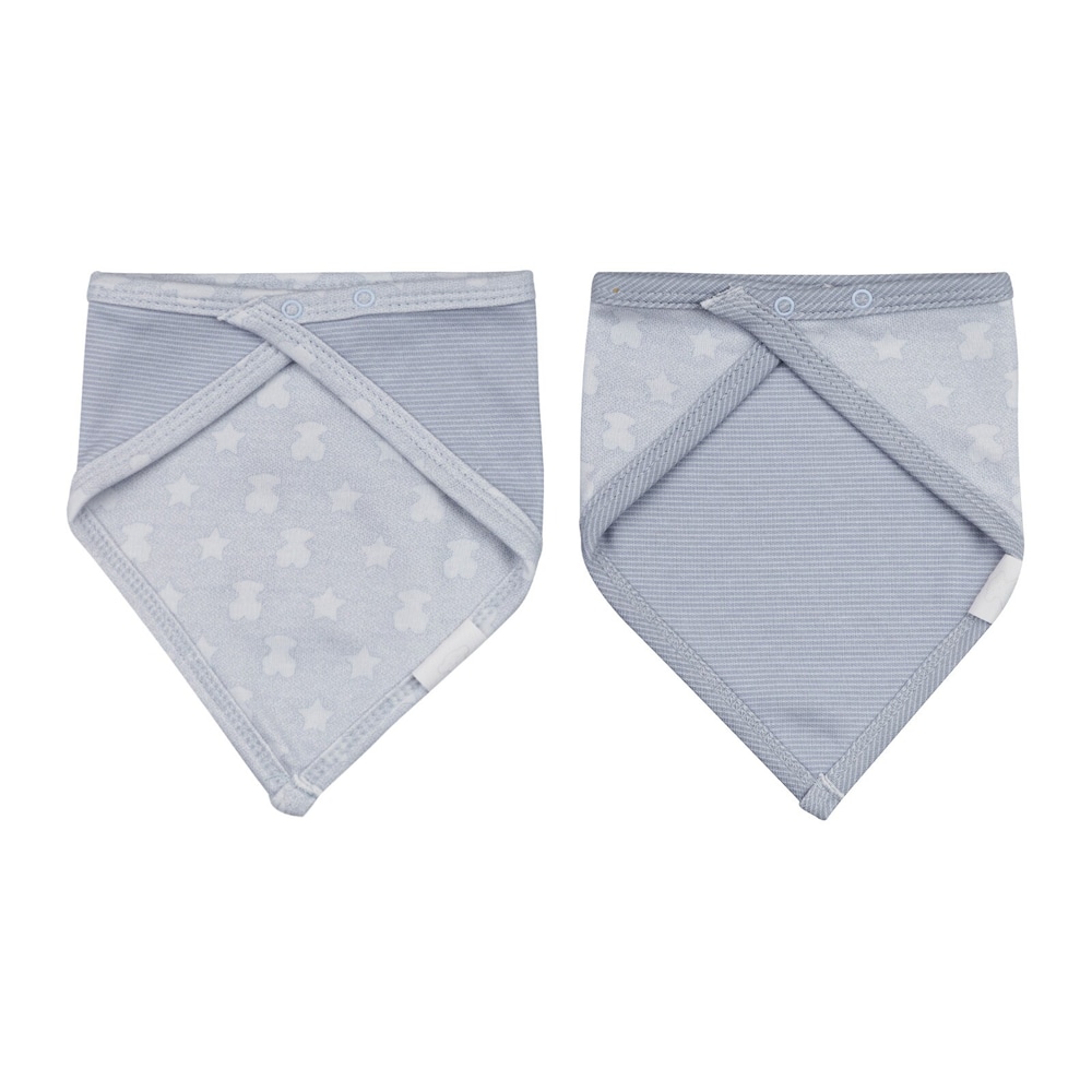 Conjunto dois babetes bandana Multipoints Azul celeste