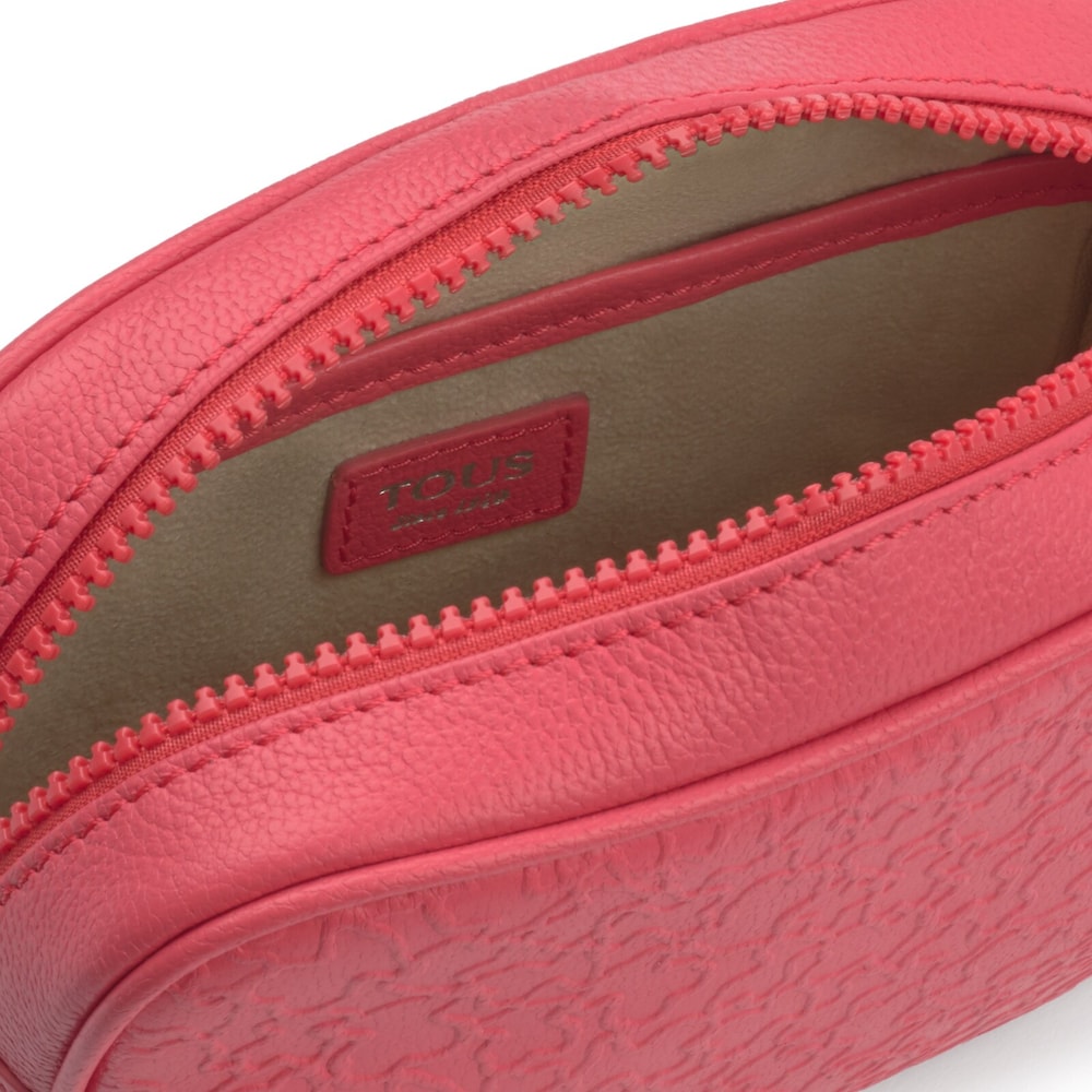 Sk&oacute;rzana torebka typu nerka Sira w kolorze fuksji