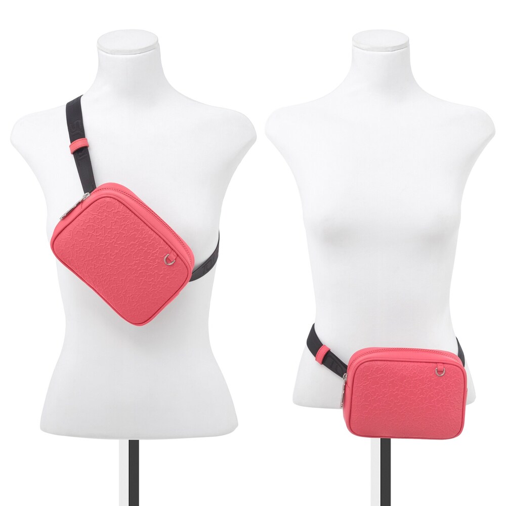 Sk&oacute;rzana torebka typu nerka Sira w kolorze fuksji