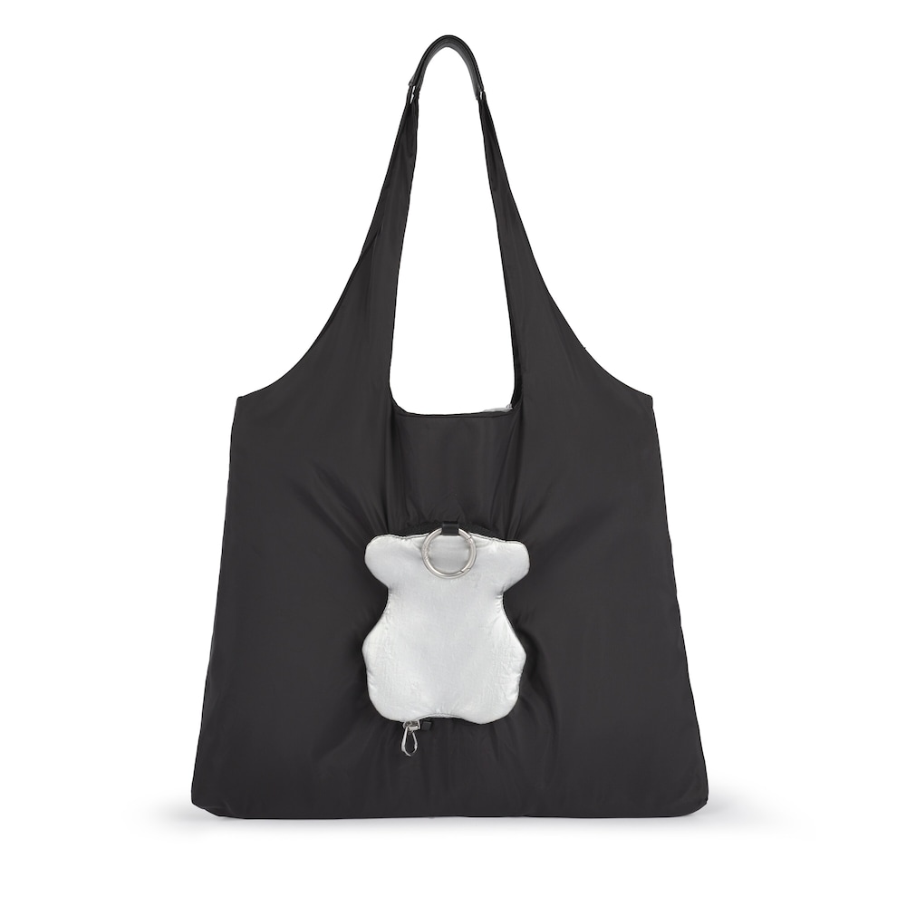Foldable Black-Silver Bear Salsi Shopping Bag image number 0