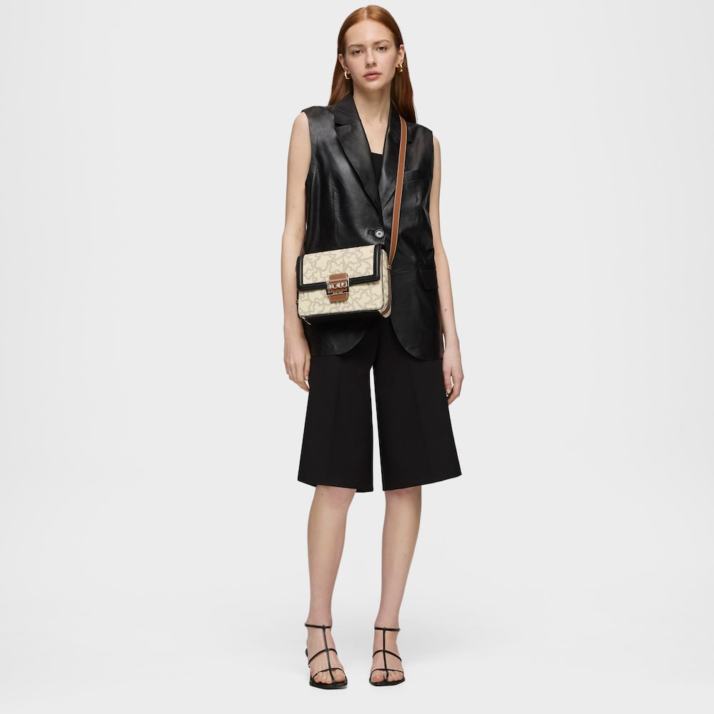 Medium Kaos Icon Multi Beige - Black Shoulder Bag