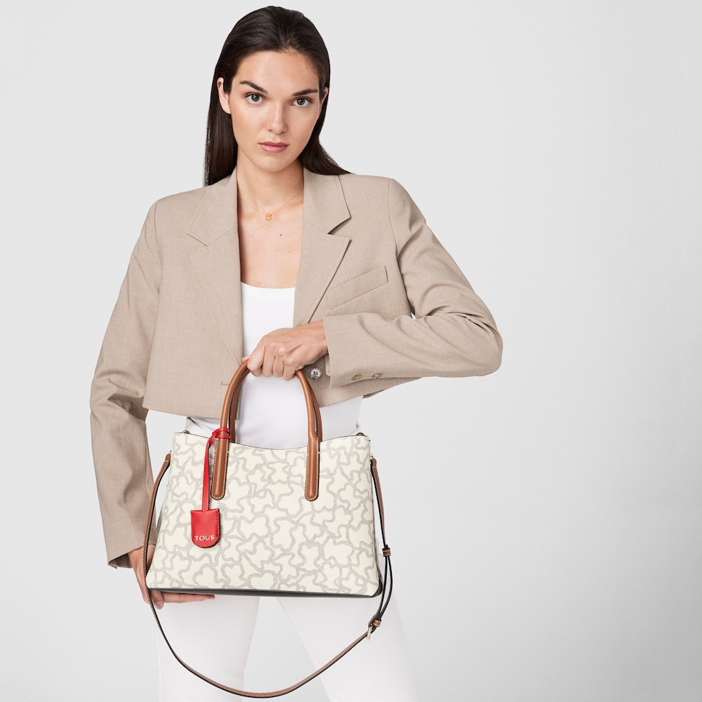 Bolso City Kaos Icon Multi Beige - Rojo