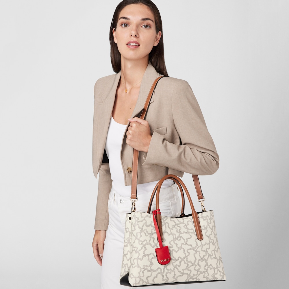 Bolso City Kaos Icon Multi Beige - Rojo
