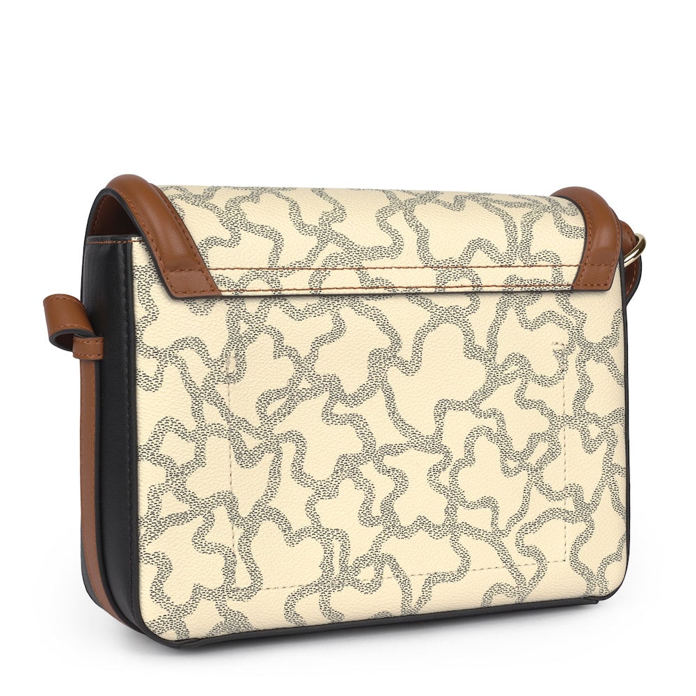 Mala de Tiracolo M&eacute;dia Kaos Icon Multi Bege - Vermelho