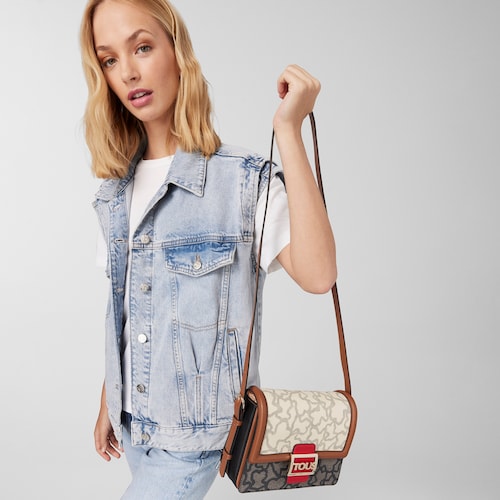 Medium Kaos Icon Multi Beige - Red Shoulder Bag