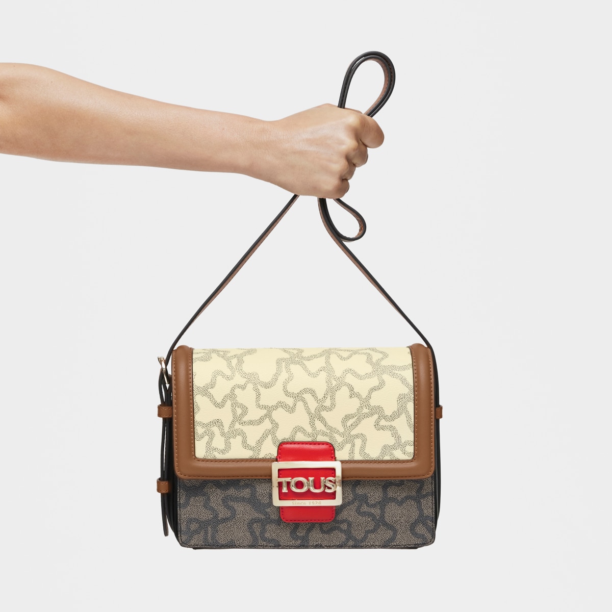 Medium Kaos Icon Multi Beige - Red Shoulder Bag