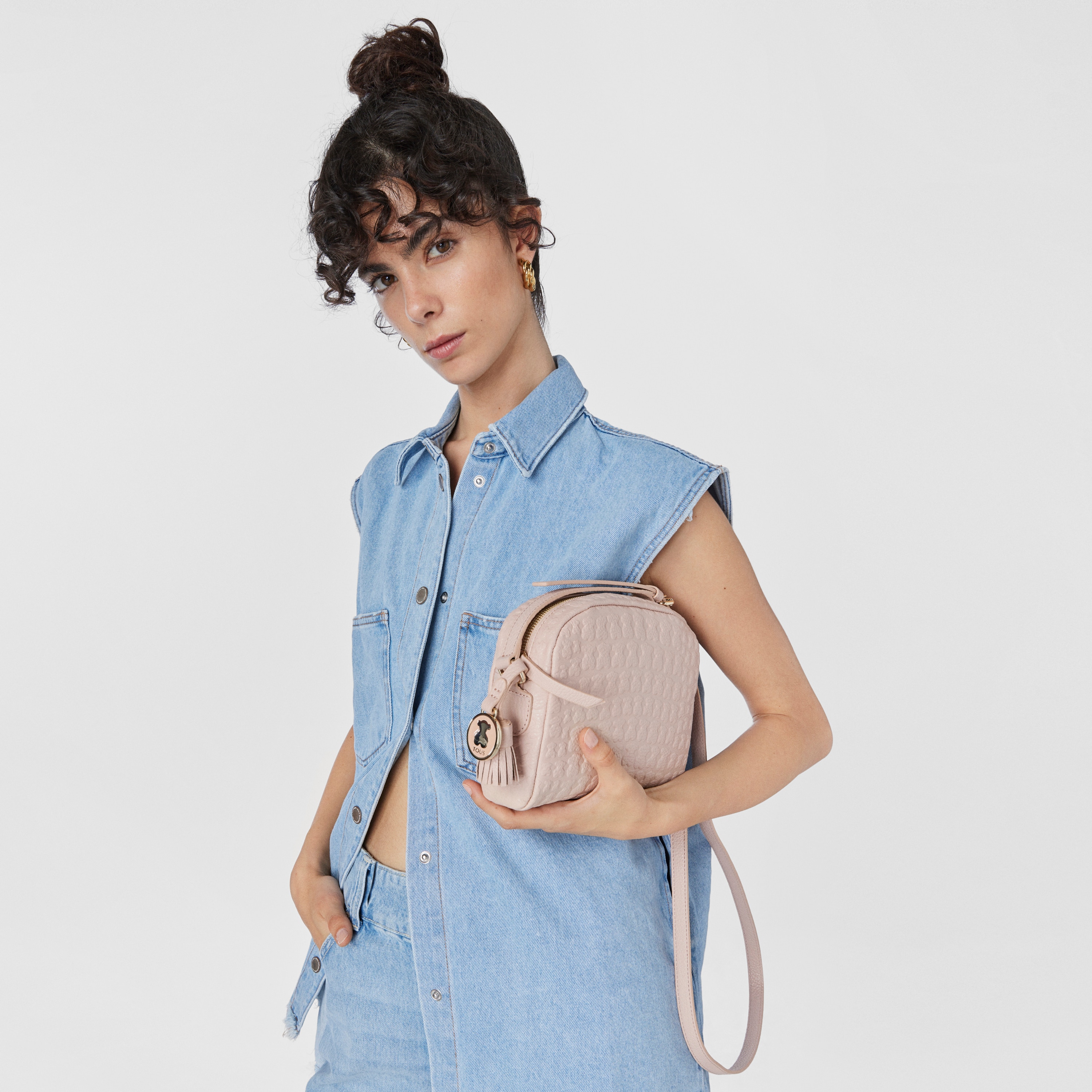 Pink leather Sherton Crossbody bag