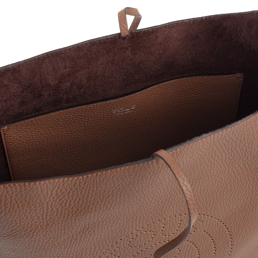 Saca grande Leissa de piel marr&oacute;n