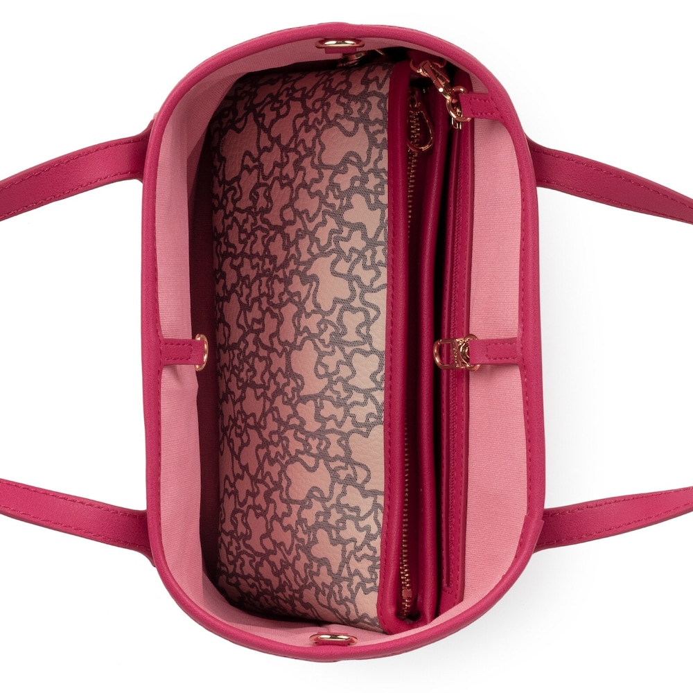Small beige and fuchsia Kaos Mini tote bag