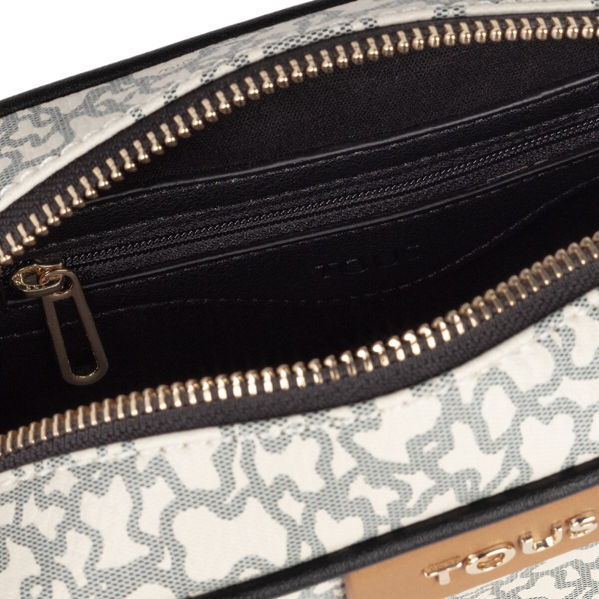 Bandolera Kaos Mini beige y negro image number 2
